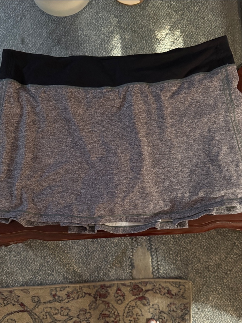 lululemon athletica Heather Gray Mini Skort with Black Waistband